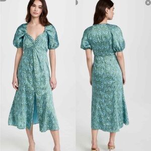 CINQ a SEPT Marice Dress Size 12 Blue Teal and Green